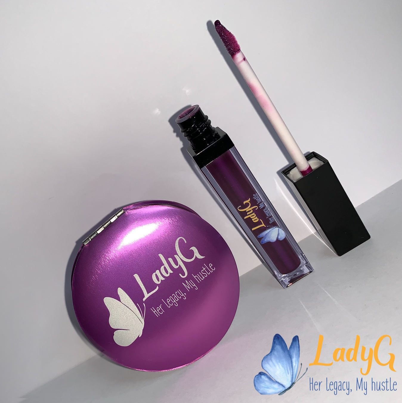 Plum Lip Gloss & Mirror Set