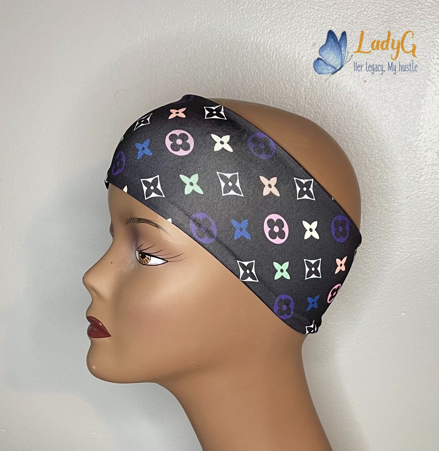 L.V Faded Monogram Headwrap & Bows – Adoracions Boutique