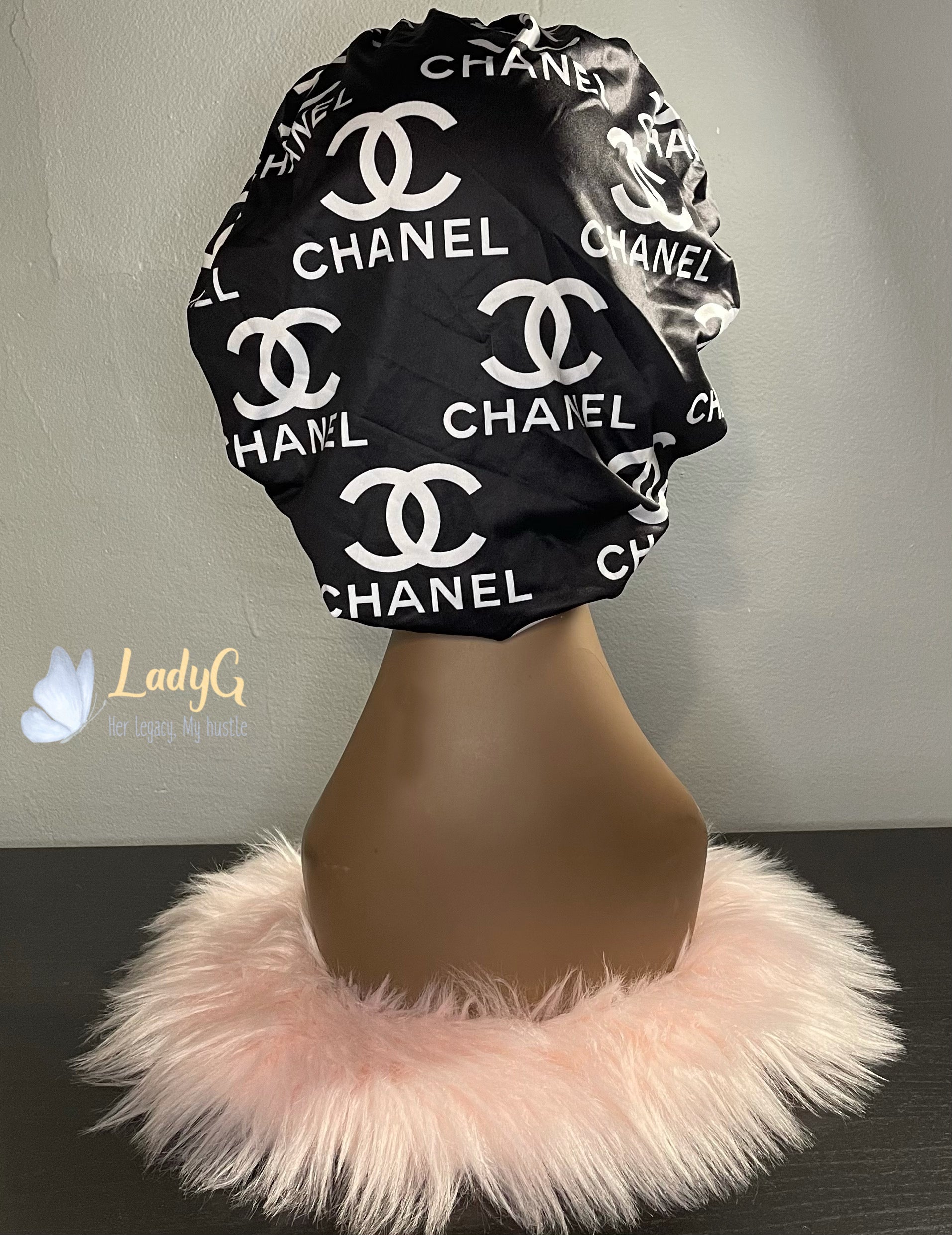 Big letter Chanel bonnets.